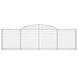 Arched Gabion Baskets 6 pcs 300x30x80/100 cm Galvanised Iron - Top-Down View
