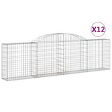 Arched Gabion Baskets 12 pcs 300x30x80/100 cm Galvanised Iron