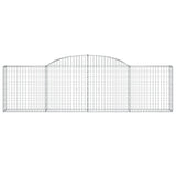 Arched Gabion Baskets 15 pcs 300x30x80/100 cm Galvanised Iron - Top-Down View