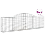 Arched Gabion Baskets 25 pcs 300x30x80/100 cm Galvanised Iron - Front View