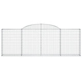 Arched Gabion Baskets 5 pcs 300x30x100/120 cm Galvanised Iron - Top-Down View