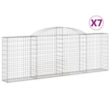 Arched Gabion Baskets 7 pcs 300x30x100/120 cm Galvanised Iron - Front View