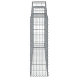 Arched Gabion Baskets 8 pcs 300x30x100/120 cm Galvanised Iron - 45-Degree Angle