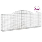 Arched Gabion Baskets 10 pcs 300x30x100/120 cm Galvanised Iron