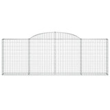 Arched Gabion Baskets 12 pcs 300x30x100/120 cm Galvanised Iron - Top-Down View