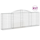 Arched Gabion Baskets 17 pcs 300x30x100/120 cm Galvanised Iron