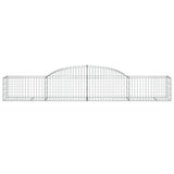 Arched Gabion Baskets 3 pcs 300x50x40/60 cm Galvanised Iron - Top-Down View