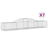 Arched Gabion Baskets 7 pcs 300x50x40/60 cm Galvanised Iron - Front View