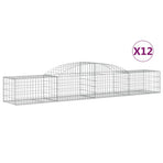 Arched Gabion Baskets 12 pcs 300x50x40/60 cm Galvanised Iron