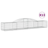 Arched Gabion Baskets 13 pcs 300x50x40/60 cm Galvanised Iron - Front View