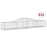 Arched Gabion Baskets 15 pcs 300x50x40/60 cm Galvanised Iron - Front View