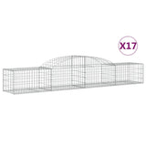 Arched Gabion Baskets 17 pcs 300x50x40/60 cm Galvanised Iron - Front View