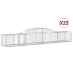 Arched Gabion Baskets 25 pcs 300x50x40/60 cm Galvanised Iron