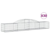 Arched Gabion Baskets 30 pcs 300x50x40/60 cm Galvanised Iron - Front View