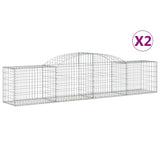 Arched Gabion Baskets 2 pcs 300x50x60/80 cm Galvanised Iron - Front View