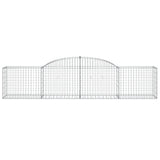 Arched Gabion Baskets 2 pcs 300x50x60/80 cm Galvanised Iron - Top-Down View