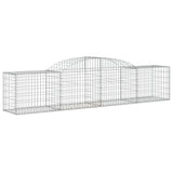 Arched Gabion Baskets 3 pcs 300x50x60/80 cm Galvanised Iron - Side View