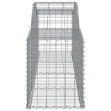 Arched Gabion Baskets 4 pcs 300x50x60/80 cm Galvanised Iron - 45-Degree Angle