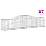Arched Gabion Baskets 7 pcs 300x50x60/80 cm Galvanised Iron - Front View
