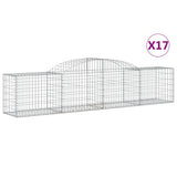 Arched Gabion Baskets 17 pcs 300x50x60/80 cm Galvanised Iron - Front View