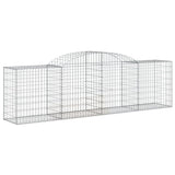 Arched Gabion Baskets 2 pcs 300x50x80/100 cm Galvanised Iron - Side View
