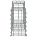 Arched Gabion Baskets 2 pcs 300x50x80/100 cm Galvanised Iron - 45-Degree Angle