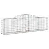 Arched Gabion Baskets 5 pcs 300x50x80/100 cm Galvanised Iron - Side View