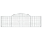 Arched Gabion Baskets 5 pcs 300x50x80/100 cm Galvanised Iron - Top-Down View