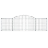 Arched Gabion Baskets 6 pcs 300x50x80/100 cm Galvanised Iron - Top-Down View