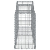 Arched Gabion Baskets 6 pcs 300x50x80/100 cm Galvanised Iron - 45-Degree Angle