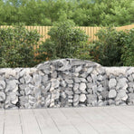 Arched Gabion Baskets 9 pcs 300x50x80/100 cm Galvanised Iron