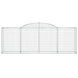 Arched Gabion Baskets 3 pcs 300x50x100/120 cm Galvanised Iron - Top-Down View