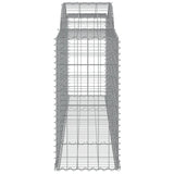 Arched Gabion Baskets 9 pcs 300x50x100/120 cm Galvanised Iron - 45-Degree Angle