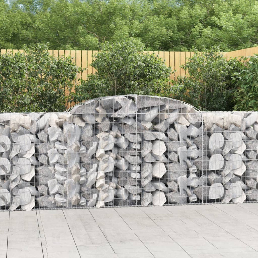 Arched Gabion Baskets 15 pcs 300x50x100/120 cm Galvanised Iron