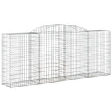 Arched Gabion Baskets 2 pcs 300x50x120/140 cm Galvanised Iron - Side View