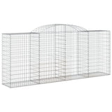 Arched Gabion Baskets 4 pcs 300x50x120/140 cm Galvanised Iron - Side View