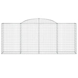 Arched Gabion Baskets 5 pcs 300x50x120/140 cm Galvanised Iron - Top-Down View