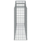 Arched Gabion Baskets 8 pcs 300x50x120/140 cm Galvanised Iron - 45-Degree Angle