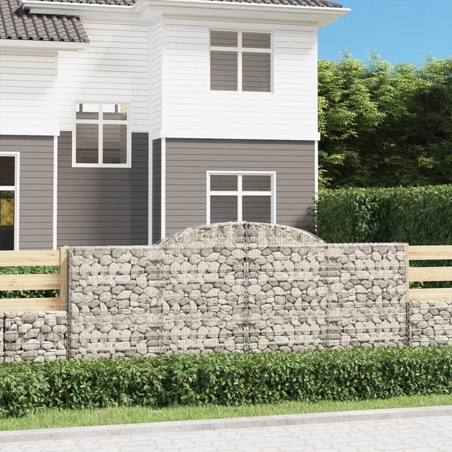 Arched Gabion Baskets 15 pcs 300x50x120/140 cm Galvanised Iron