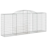Arched Gabion Baskets 17 pcs 300x50x120/140 cm Galvanised Iron - Side View