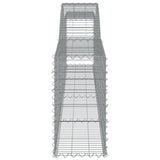 Arched Gabion Baskets 3 pcs 400x30x60/80 cm Galvanised Iron - 45-Degree Angle
