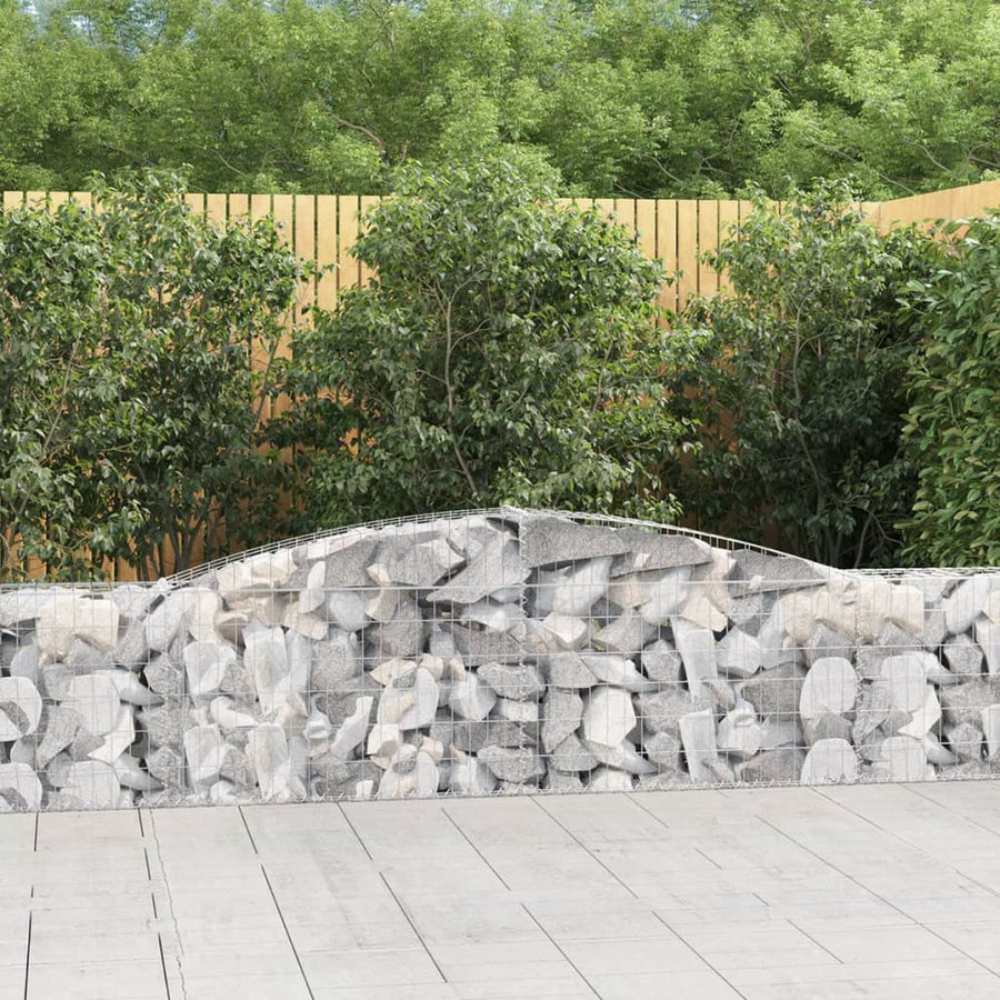 Arched Gabion Baskets 5 pcs 400x30x60/80 cm Galvanised Iron