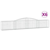 Arched Gabion Baskets 6 pcs 400x30x60/80 cm Galvanised Iron - Front View