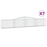 Arched Gabion Baskets 7 pcs 400x30x60/80 cm Galvanised Iron - Front View