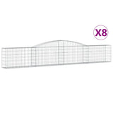 Arched Gabion Baskets 8 pcs 400x30x60/80 cm Galvanised Iron