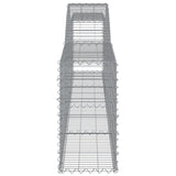 Arched Gabion Baskets 8 pcs 400x30x60/80 cm Galvanised Iron - 45-Degree Angle