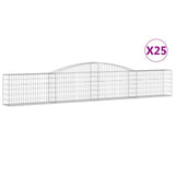 Arched Gabion Baskets 25 pcs 400x30x60/80 cm Galvanised Iron - Front View