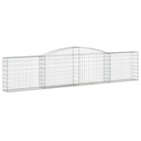 Arched Gabion Baskets 4 pcs 400x30x80/100 cm Galvanised Iron - Side View