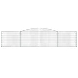 Arched Gabion Baskets 6 pcs 400x30x80/100 cm Galvanised Iron - Top-Down View