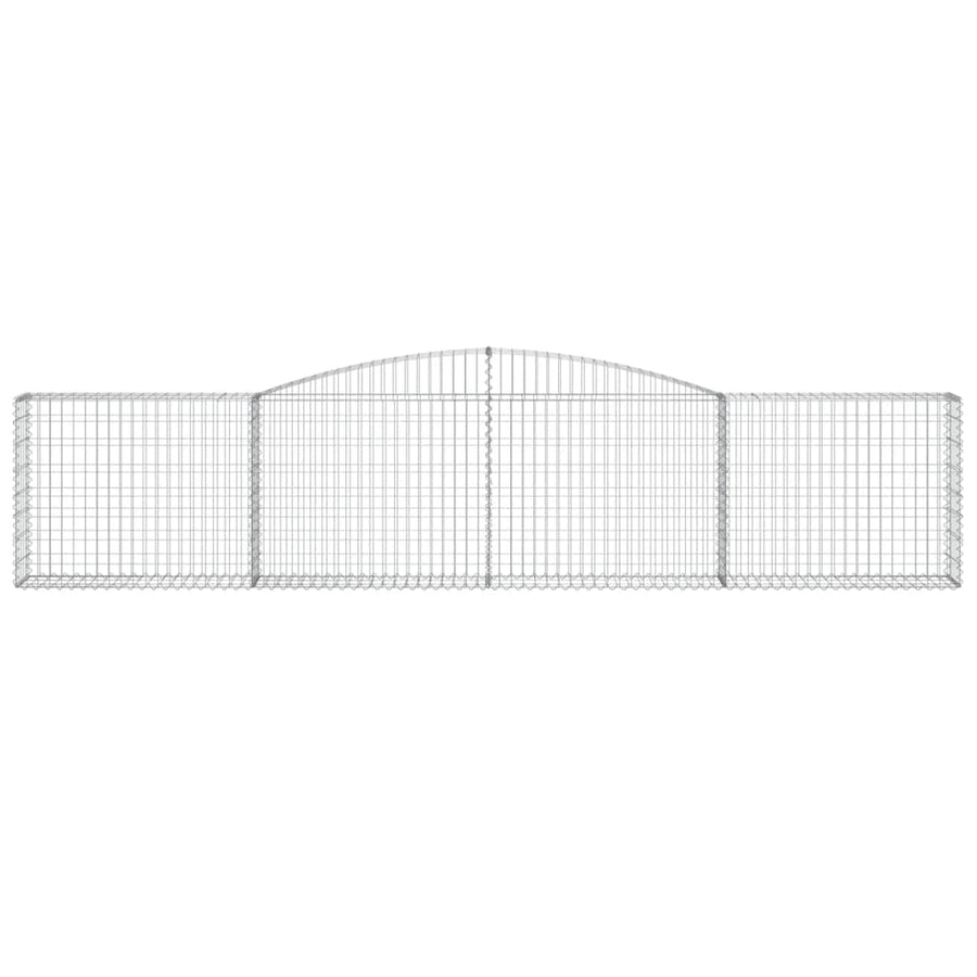 Arched Gabion Baskets 9 pcs 400x30x80/100 cm Galvanised Iron